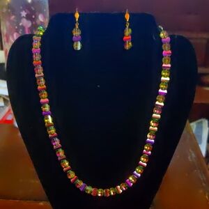 RARE Vintage Swarovski Pagoda Beads Necklace & Earrings Set – Volcano